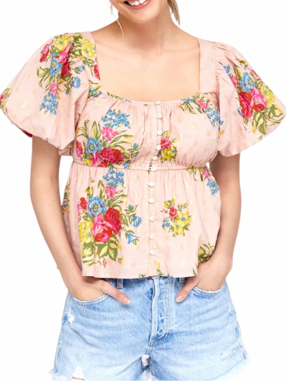 NEW LOVE THE LABEL Rosette Babydoll Top Size XL